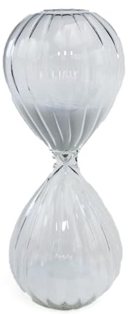 Bomboniere 12 Clessidre in vetro 12 cm trasparente con sabbia bianca da 5 minuti