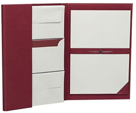 Rössler Papier 1024831170 - Paper Royal - Briefpapiermappe DIN A4/DL, 25/25, bordeaux/eisgrau gerippt