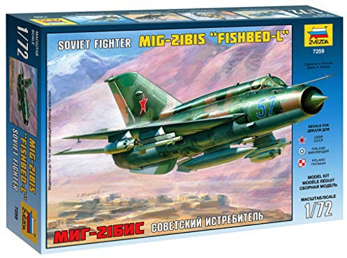 Zvezda 500787259-1:72 Kampfjet MiG-21BIS Fishbed-L, Grün