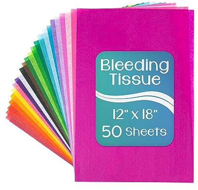 Hygloss Products Bleeding Tissue Assortment- Multi-Color Assortment 12 x 18 Inch, 50 Sheets