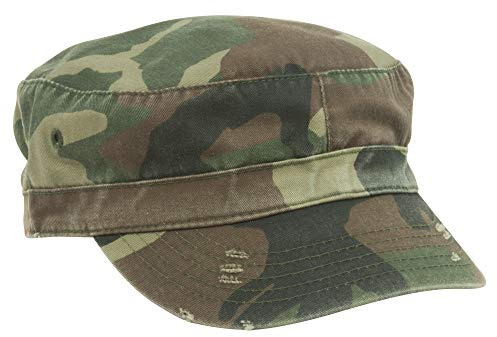 MG Distressed Washed Cotton Cadet Army Cap (Camo)…