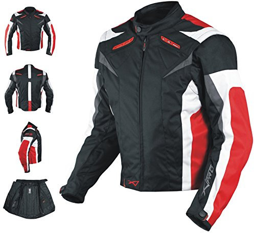 A-pro Moto CE Protections Textile Blouson Manchon Démontable Gilet Termique Rouge XL