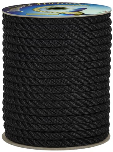 Corderie Italiane 006004202 Gherlino Cima per ormeggio, diametro 10 mm, 20 Metri, Nero