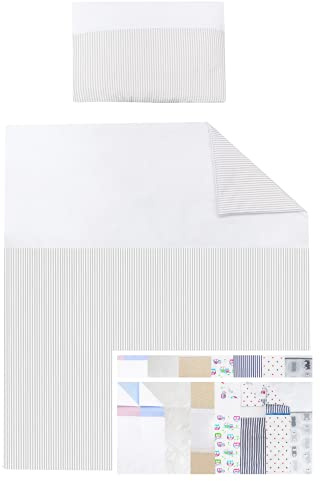 Vizaro - Pack 2 Piezas Edredón Med. 70x80cm + Almohada para Minicuna 50x80cm o Cuna de Colecho - 100% Algodón - Hecho UE