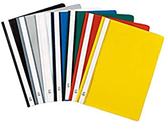 Exacompta 449225B Plastik-Schnellhefter. Aus PP-Folie für DIN A4 kaufmännische Heftung 1 Stück Zufallsfarbe mit Beschriftungsstreifen Hefter Ideal für Büro und Schule