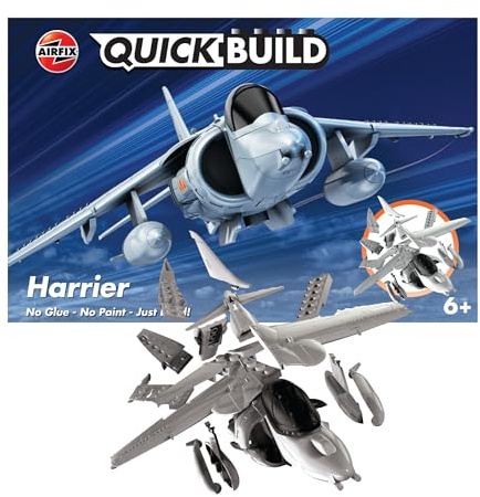 Airfix QUICKBUILD Model Aircraft Kits - J6009 Harrier Model Building Kit for Kids 6+, Construction Plane Toys for Boys & Girls - Fighter Jet Planes & Toy Aeroplane Sets, Plane Enthusiast Gifts
