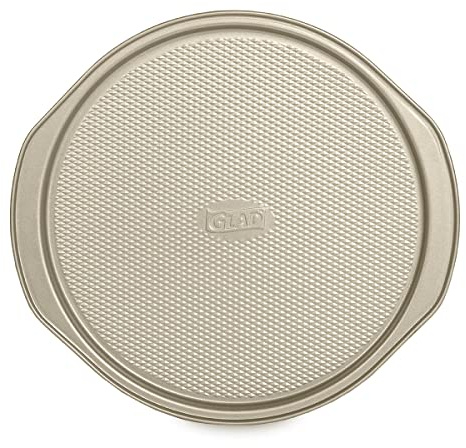 Glad Nonstick Large Pizza Pan for Oven | Round Baking Tray | Textured Cooking Sheet Crisper | Premium Bakeware Series for Home Kitchen