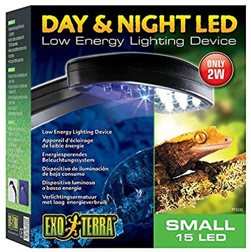 Exo Terra Day and Night LED, energieeffiziente Tag und Nacht LED Beleuchtung, mit Halterung, klein, 15 x 16,5 x 7cm