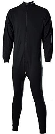 Sherwood Unisex Unterwäsche 1 Teilig mit Zip Unterw sche, Schwarz, M EU