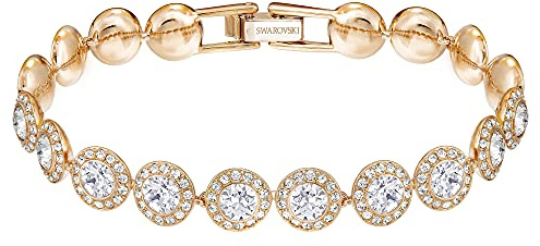 Swarovski Una Angelic Tennis Bracelet, Clear circle-cut Swarovski Crystals with Matching Crystal Pavé on a Rose-Gold Tone Finish Setting, Part of the Swarovski Una Angelic Collection