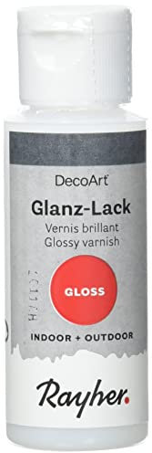 Rayher Vernis brillant p intérieur/extérieur Vernis protecteur fl 59ml, 38043000, Blanc.