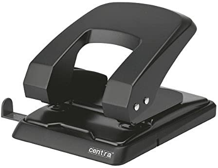 Centra HP40 Locher (Metall, für 40 Blatt, mit Anschlagschiene) schwarz