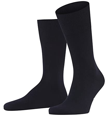 FALKE Airport M So laine coton unies 1 paire, Chaussettes Homme, Bleu Dark Navy 6370, 43-44