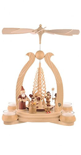 Müller Piramide con Lenza per lumini, Legno, Naturale, Breite: 26,00 cm Höhe: 32,00 cm Tiefe: 26,00 cm