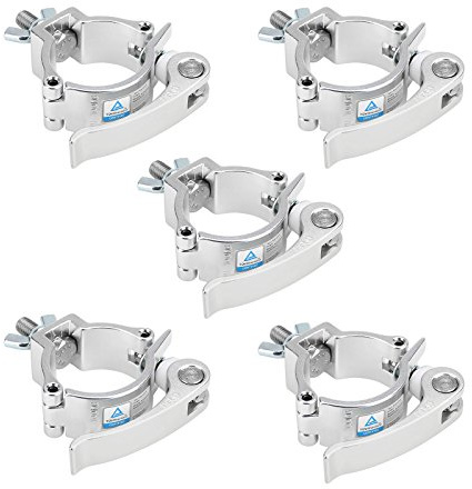 MOUNTAIN_ARK 5 Pack Stage Lighting Clamp Fits 2 OD or F34 Pipe, Heavy Duty DJ Aluminum Truss O Clamp, Quick Lock Release, 220 lbs