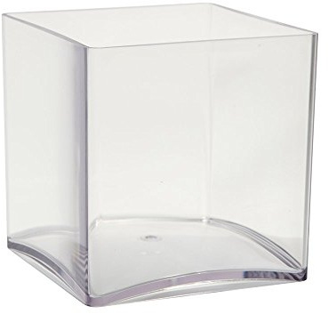 OASIS® clear acrylic cube vase (15cm) (2 Pack, Clear)