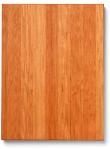 John Boos R-Board Series Rectangular Wooden Cherry Cutting Board 20”x15” – 1.5” Thick, 10-lb Reversible Butcher Block with Edge-Grain & Finger Grips – Made in the USA