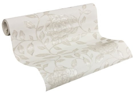 Schöner Wohnen Vliestapete Private Glam, Mustertapete mit edlem Blumenmotiv, creme, metallic, 945129