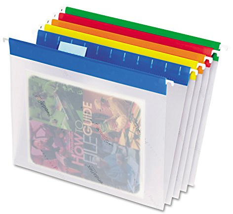 Pendaflex 55708 Poly Hanging File Folders, 1/5 Tab, Letter, Assorted Colors (Box of 25)