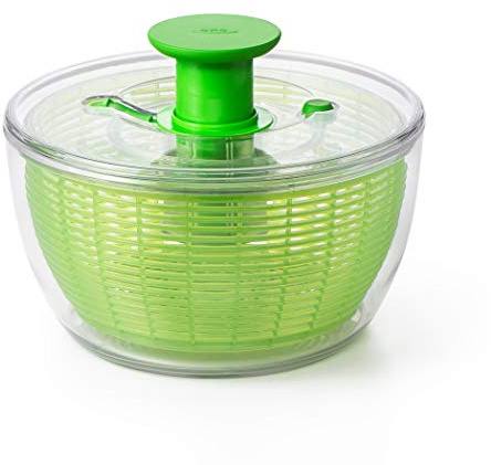 OXO Good Grips Salad Spinner - Large, Green Lettuce & Fruit Washer, BPA-Free, Easy One-Hand Pump