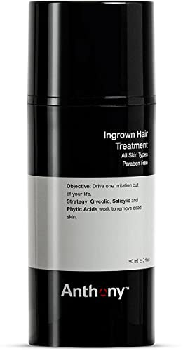 Anthony Ingrown Hair Treatment for Men Gel Solution to Calm Down Razor Burn – Scar and Redness Eliminator, Bump Removal – 3 Fl. Oz