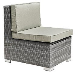 greemotion Loungesessel Malibu grau bicolor, Sessel aus Aluminumgestell ummantelt mit Polyethylengeflecht, Outdoorsessel mit Stauraum, inklusive Kissen, witterungsbeständig und pflegeleicht