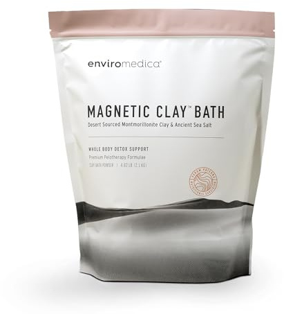 Enviromedica Magnetic Bentonite Clay Bath - Sodium & Calcium Bentonite Clay Bath Soak Powder with Himalayan Salt, Rejuvenating and Cleansing Body, Foot or Clay Mask for Face, 500g