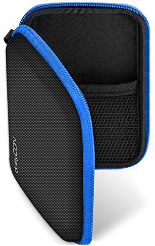deleyCON Navi Tasche Navi Case Tasche für Navigationsgeräte - 4,3 Zoll & 5 Zoll (14,6x9,3x3,4cm) - Robust Stoßsicher 2 Innenfächer - Blau