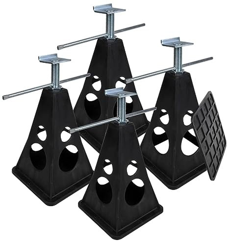 ProPlus 360808 4 Cavalletti stabilizzatori, regolabili in altezza, con base in plastica maxCavalletti da 750 kg di portata.