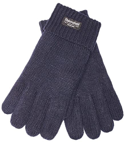 EEM guanti da donna in maglia, morbida lana, fodera termica Thinsulate, marino S/M