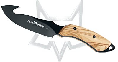 Fox Couteau d'écolier avec lame de 10 cm et manche en olivier avec écrin.