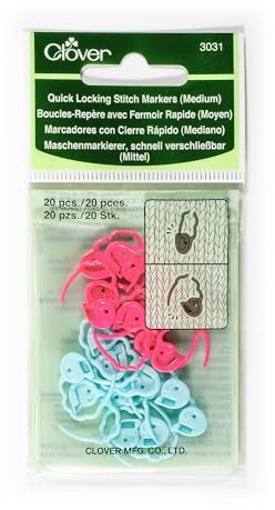 Klöver snabblåsande stygnmarkörer (medium), rosa/blå, 13 x 6,5 x 0,5 cm