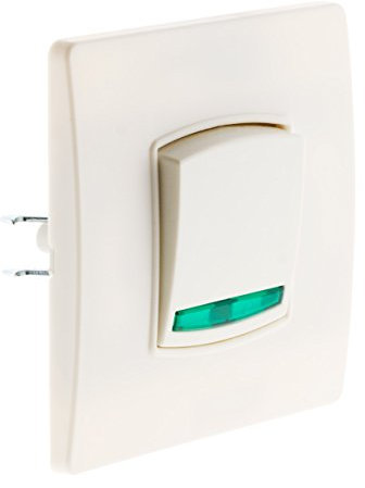 Zenitech - Va-et-vient avec Voyant - Borne-auto Vis + Griffes - Blanc - Prêt à Installer - Compatible Boîtes d'Encastrement Standards - Clipsage Facile Facade - Câblage Rapide - Normes CE et NF