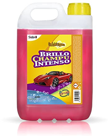 Sisbrill Champú Brillo Intenso - Ultraconcentrado 1:1000 - Limpiador de coches, pH Neutro y seguro - 5 Litros
