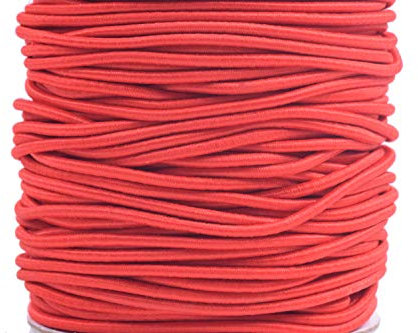 KONMAY Rubber Elastic Cord for Jewelry Making, 1 Roll 40 Meters 2.0mm Red Round Stretchy String for Bracelets, Beading and Crafting