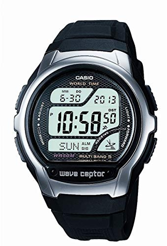 Casio Montre Quartz Homme 45.00mm avec Cadran Gris Digitale et Bracelet en Rubber Strap Noir WV-58U-1AVES