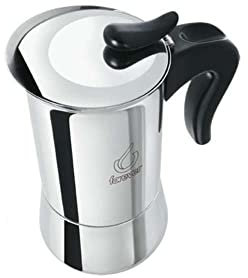 FOREVER Caffettiera Moka Inox, Miss Splendy, Caffettiera Moka per Casa, Caffettiera Portatile per Viaggio, inclusa Guarnizione in Silicone (2, Tazze)