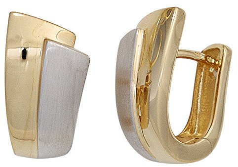Jobo Damen-Creolen aus 14 Karat 585 Gold Bicolor