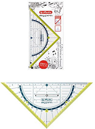 Herlitz Geometriedreieck my.pen / 16cm / mit Griff / Farbe: lemon