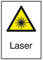 Betriebsausstattung24 Warn-Kombischild Laser 13,1 x 18,5 cm - Folie, selbstklebend - DIN EN ISO 7010 - ASR A1.3 - Warnung vor Laserstrahl