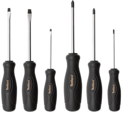 Toolland Juego de destornillador, ranurado/Phillips, 6 piezas