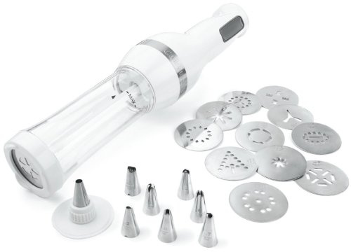 Cuisinart CCP-10 Electric Cookie Press with 12 Discs and 8 Decorating Tips, White