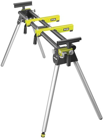 RYOBI - Support RLS01 – Table de Sciage pour Scie à Onglets, Structure Pliable, Bras Télescopiques, Rangement Facile – Idéal pour Ateliers et Travaux Extérieurs
