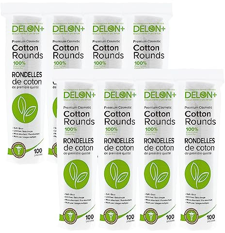 DELON Premium Cosmetic Cotton Rounds, 800 count