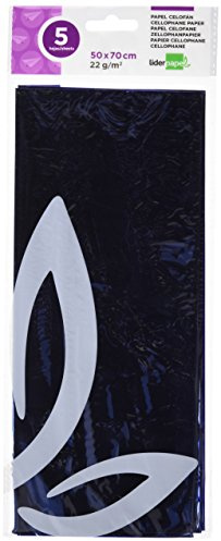 Papel Celofan Liderpapel CL18 50X70 Cm 22G/M2 Bolsa De 5 Hojas Azul