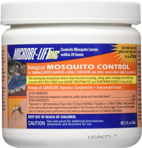 ECOLOGICAL LABS MICROBE-LIFT BMC2 Biological Mosquito Control, Liquid Treatment for Decorative Water Gardens, Fountains and Ponds, 2 Fl Oz
