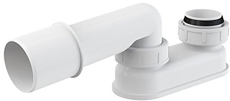 Alcaplast Geruchsverschluss für Ab Überlaufarmatur DN 50 Siphon Sifon Syfon Extra Flach Flachsiphon aus Edelstahl mit Flat Washer und Flachwaschmaschine