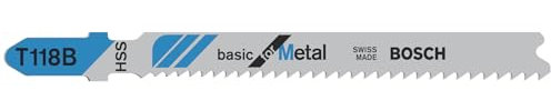 Bosch Professional 5x Hojas de sierra de calar T 118 B Basic for Metal (para Láminas de acero, accesorios Sierra de calar)