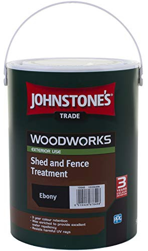 5 LTR JOHNSTONE'S WOODWORKS SHED & FENCE QUICK DRY WOODSTAIN EBONY