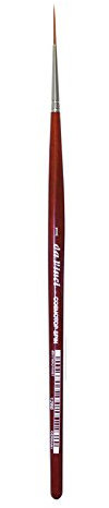 da Vinci Watercolor Series 1280 CosmoTop Spin Pinsel, mittlere nadelscharfe Liner Synthetik mit rotem Griff, Größe 1